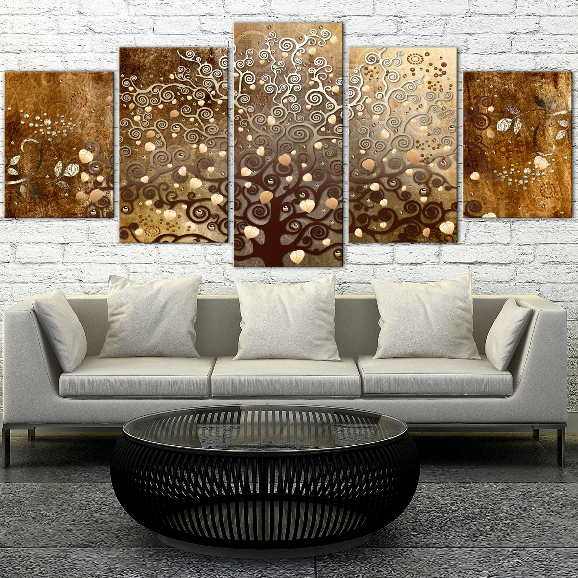 Tavla Arkiio Falling Leaves Wide 5 delar 225x100