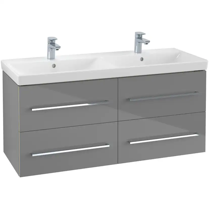 Tvättställ villeroy & Boch Avento 4A23CK01 Vit Alpin, Med Bräddavlopp, för Två Trehålsblandare