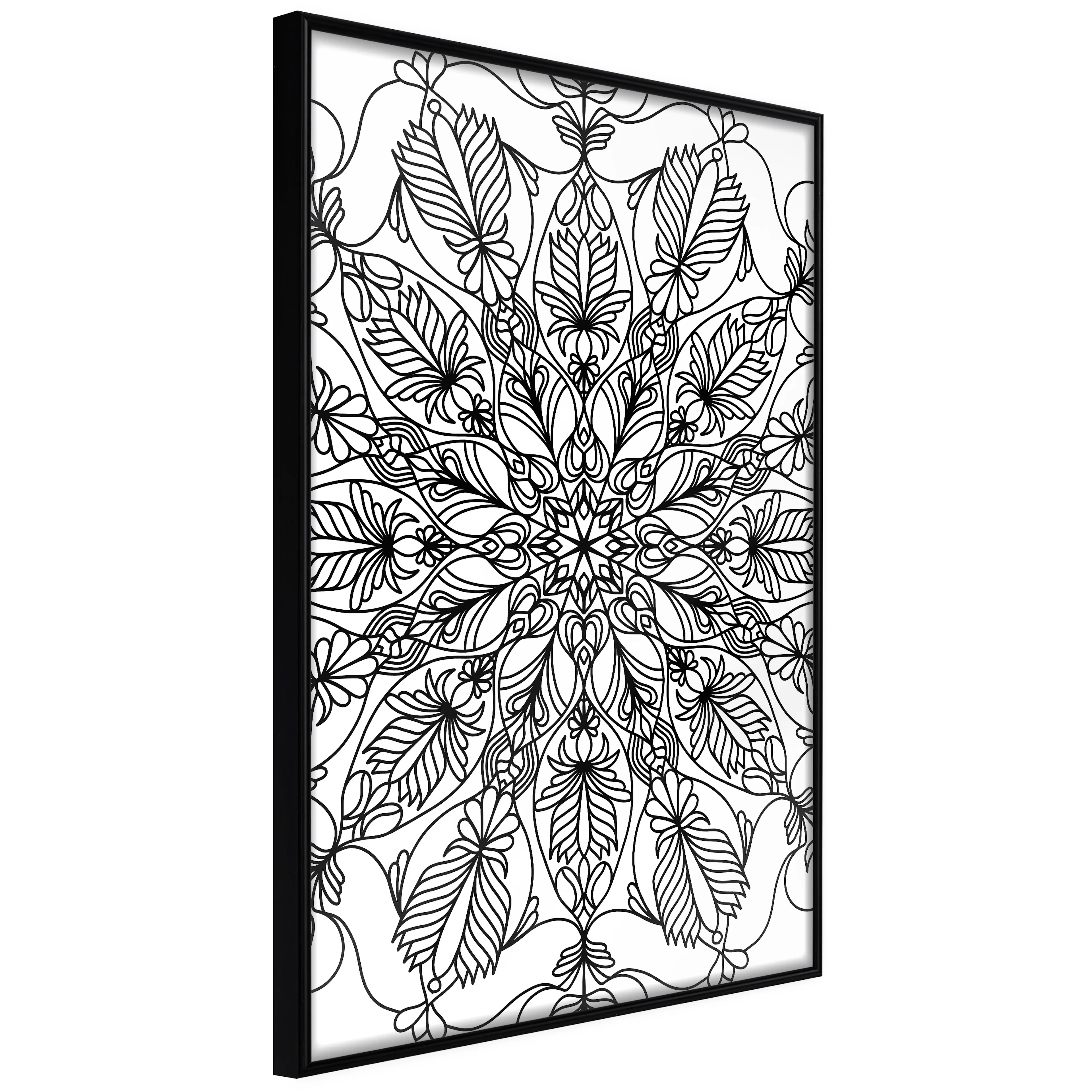 Affisch - Black Mandala [Poster] 40x60 Svart ram, 40x60 cm