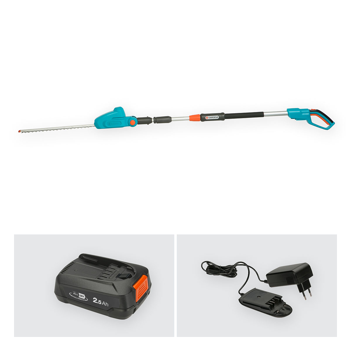 Teleskopisk Häcksax Gardena THS 42/18V P4A Komplett (2,5Ah batteri + standardladdare)