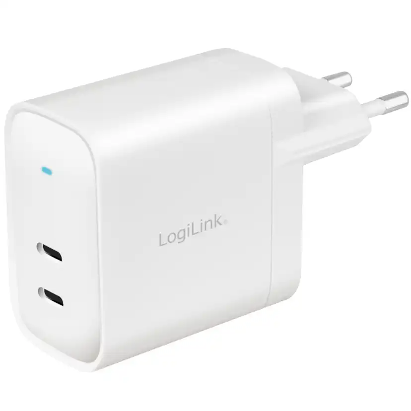 USB-laddare LogiLink 2 x USB-C PD 65W GaN