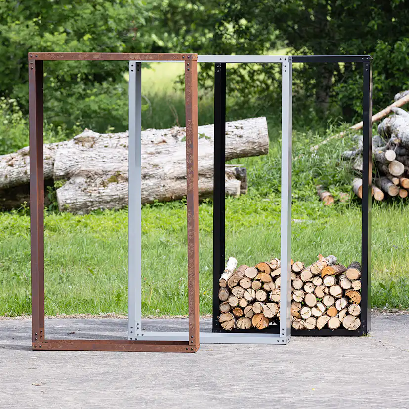Mombasa Firewood Storage Steel - Rusty Orange Rostig