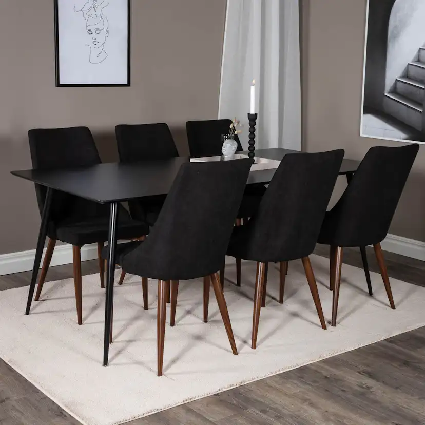 Matgrupp Venture Home Silvia med 6 Laura Stolar Polyestertyg