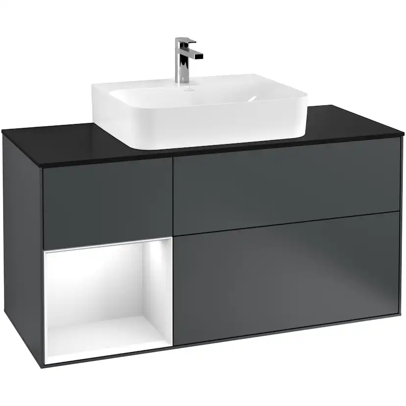 Tvättställsskåp Villeroy & Boch Finion med 3 Lådor Hylla och Bänkskiva för Centrerat Tvättställ