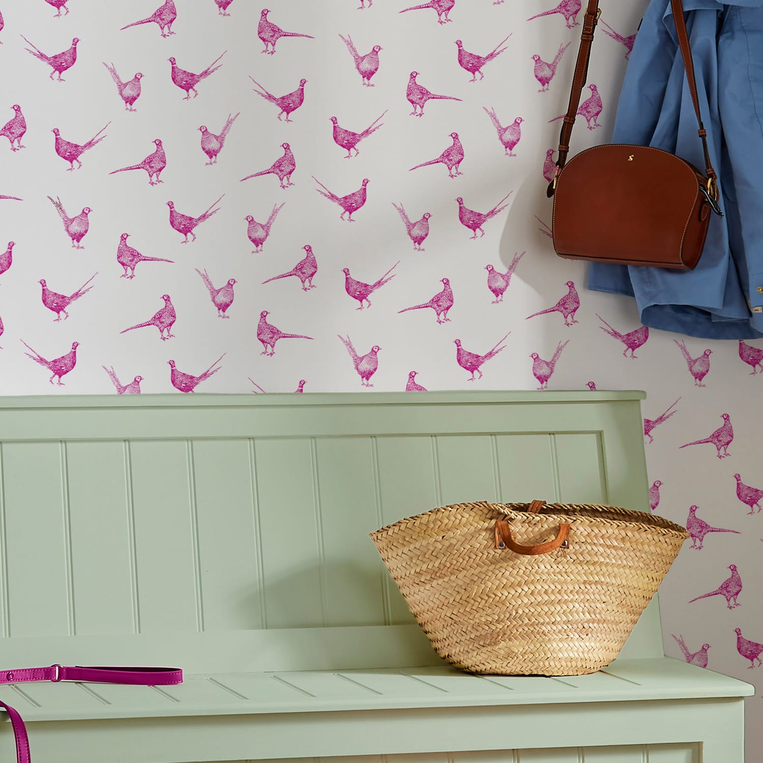 Tapet Joules Flirty Pheasants Truly Pink