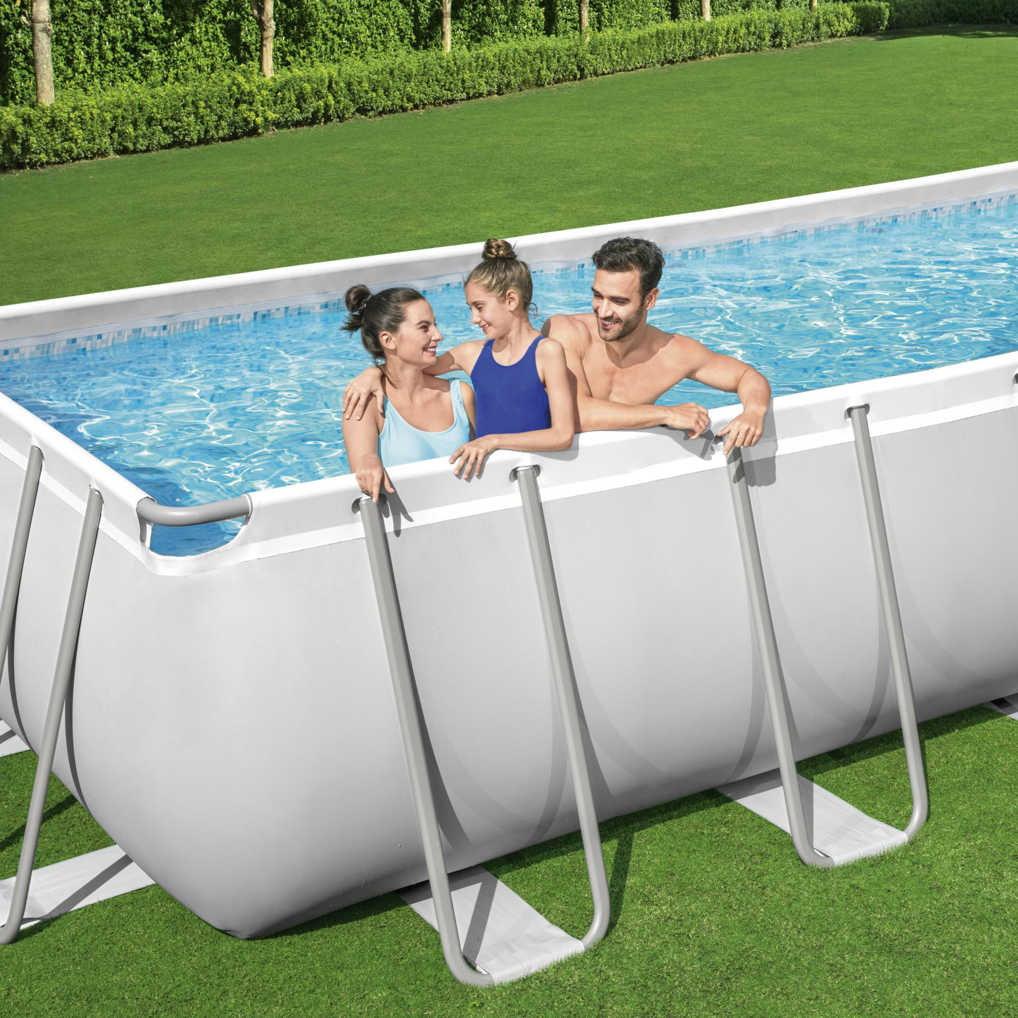 Poolpaket Bestway Power Steel 6,4 x 2,74 m Stålramspool Ovanmark med Filterpump