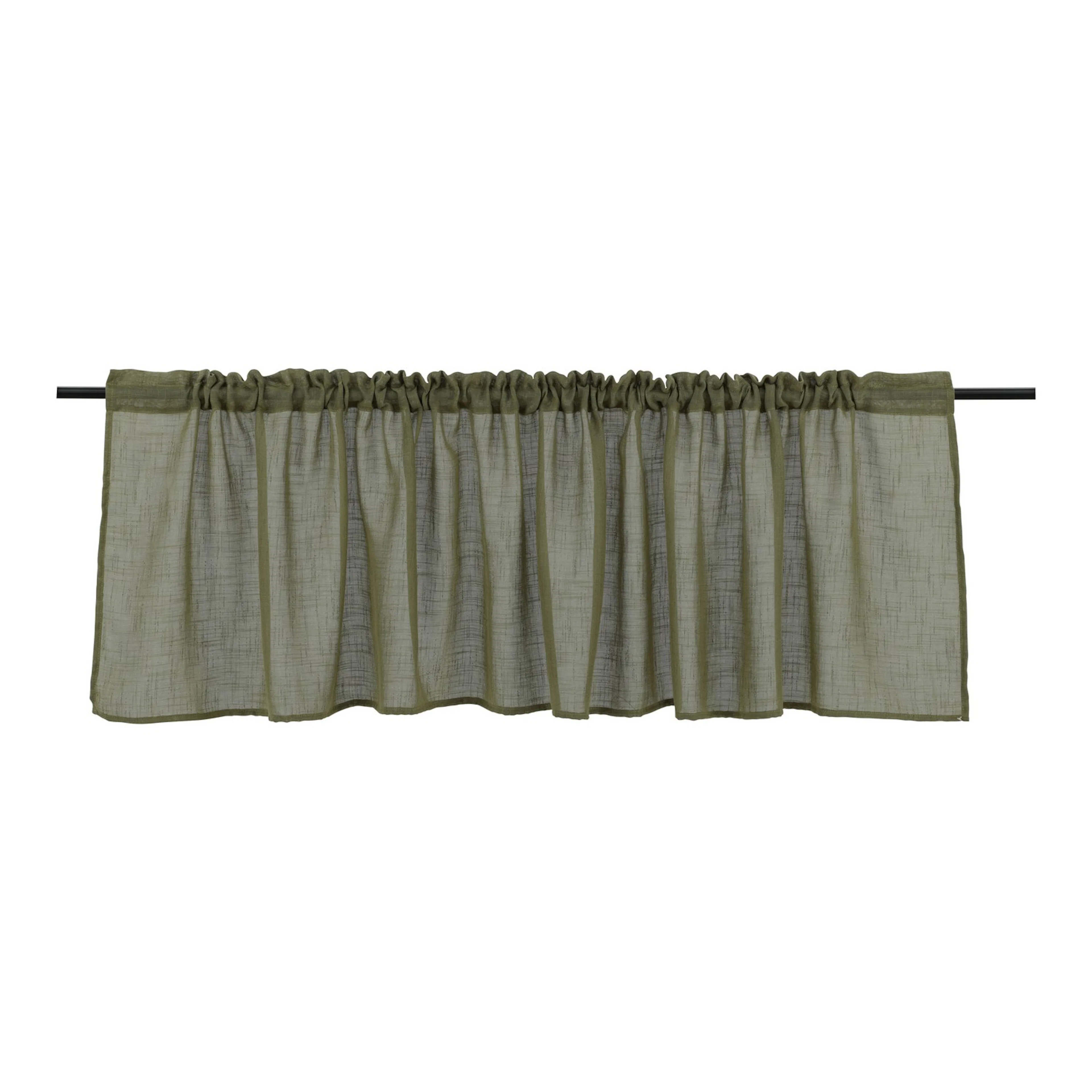 Kaya Curtain Polyester/fake linen - Green - 55*250 - Pelmet Grön