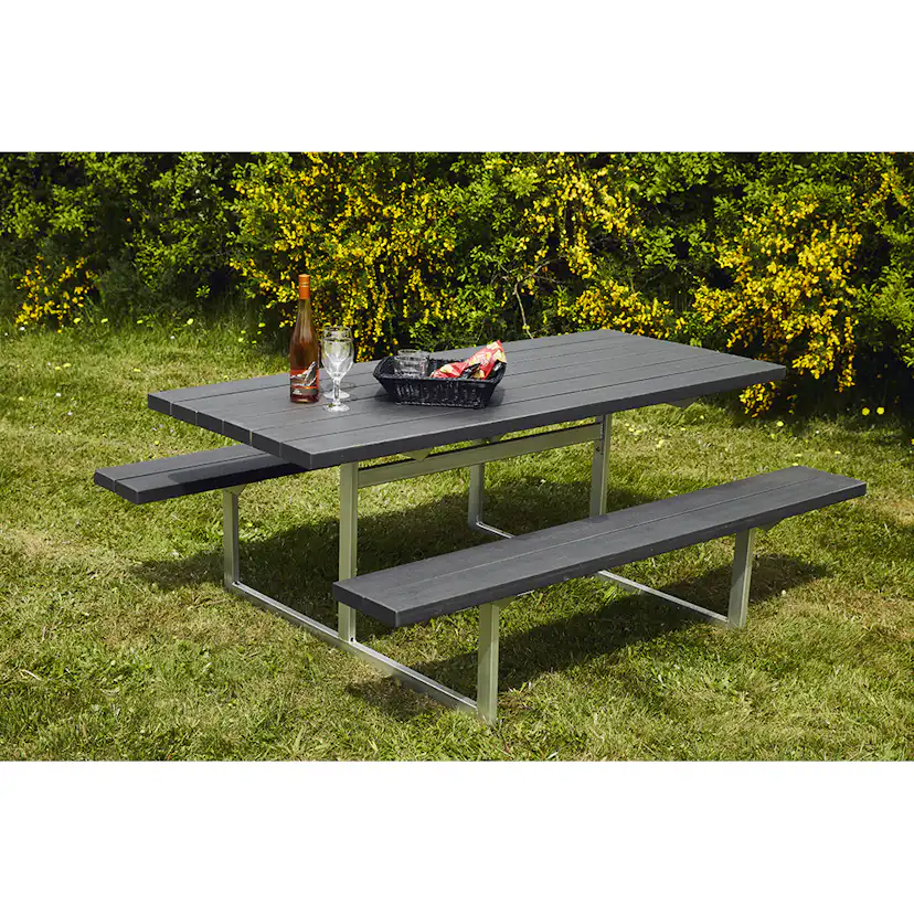 Picknickbord Hortus Nonwood Antracit Galvaniserad Ram Hel