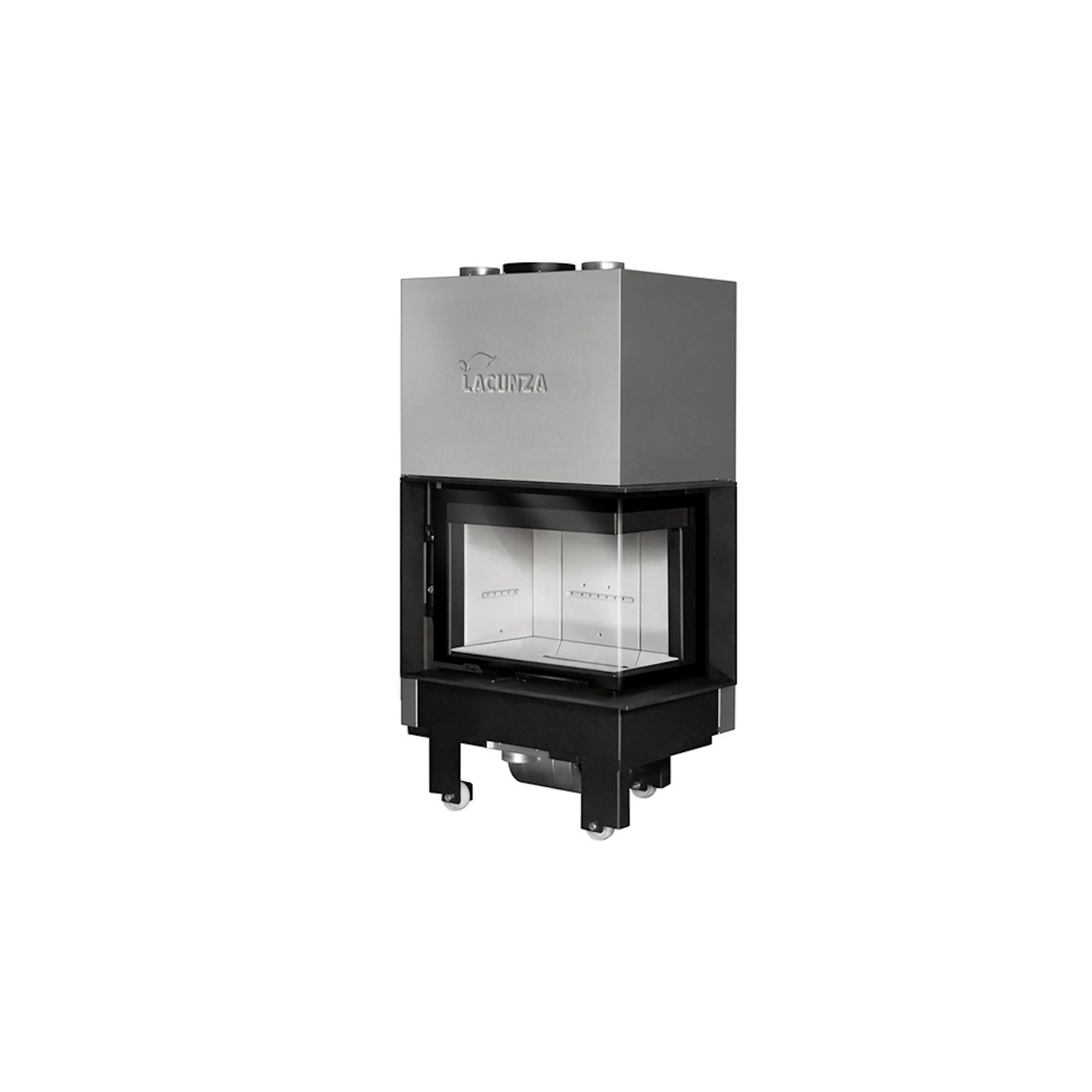 Öppen spis & kamin Lacunza Izaro 60 CLI/CLD Glas två sidor Färg: Vit, Glas: Till Höger, Utan turbinfläkt