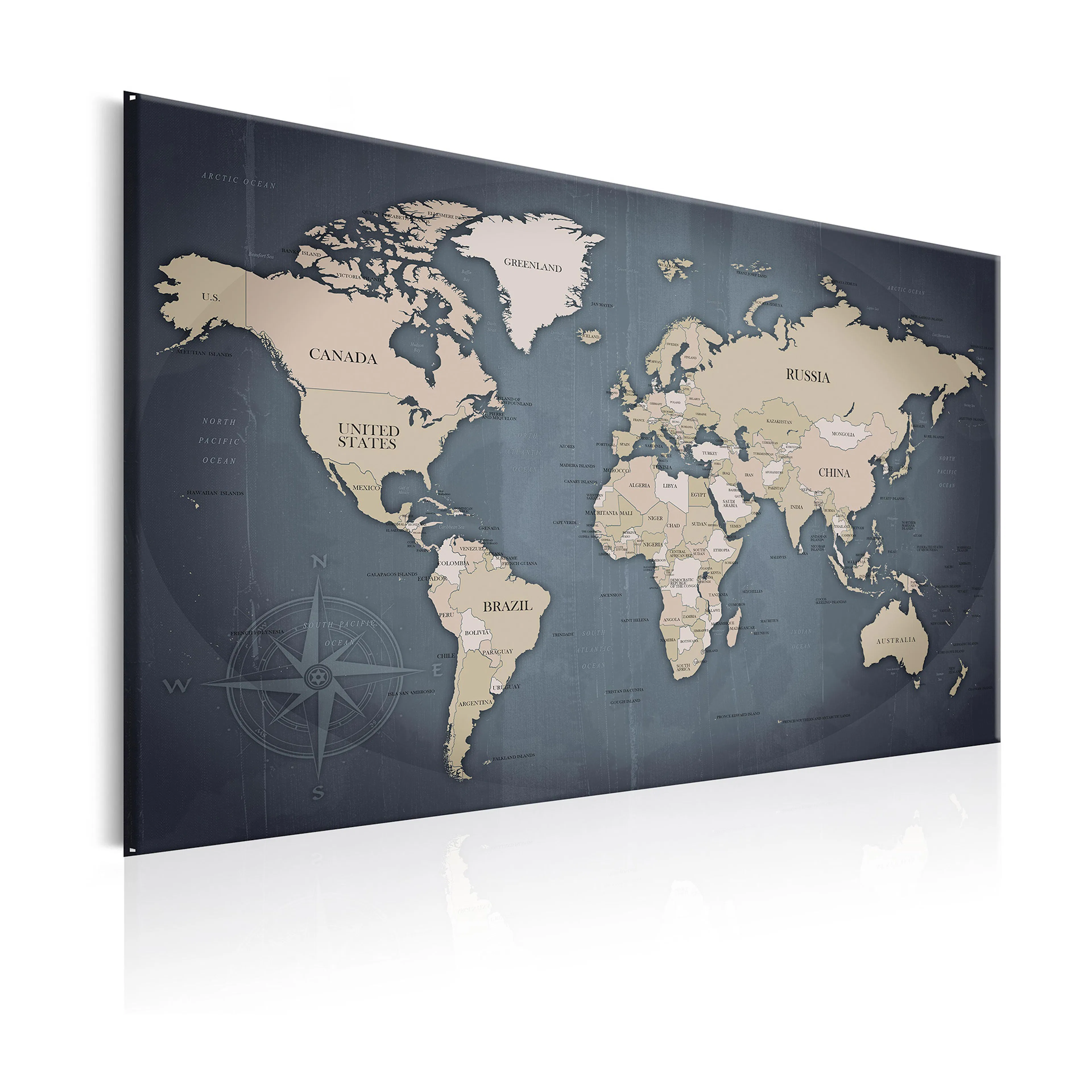 Tavla Arkiio World Map Shades Of Grey