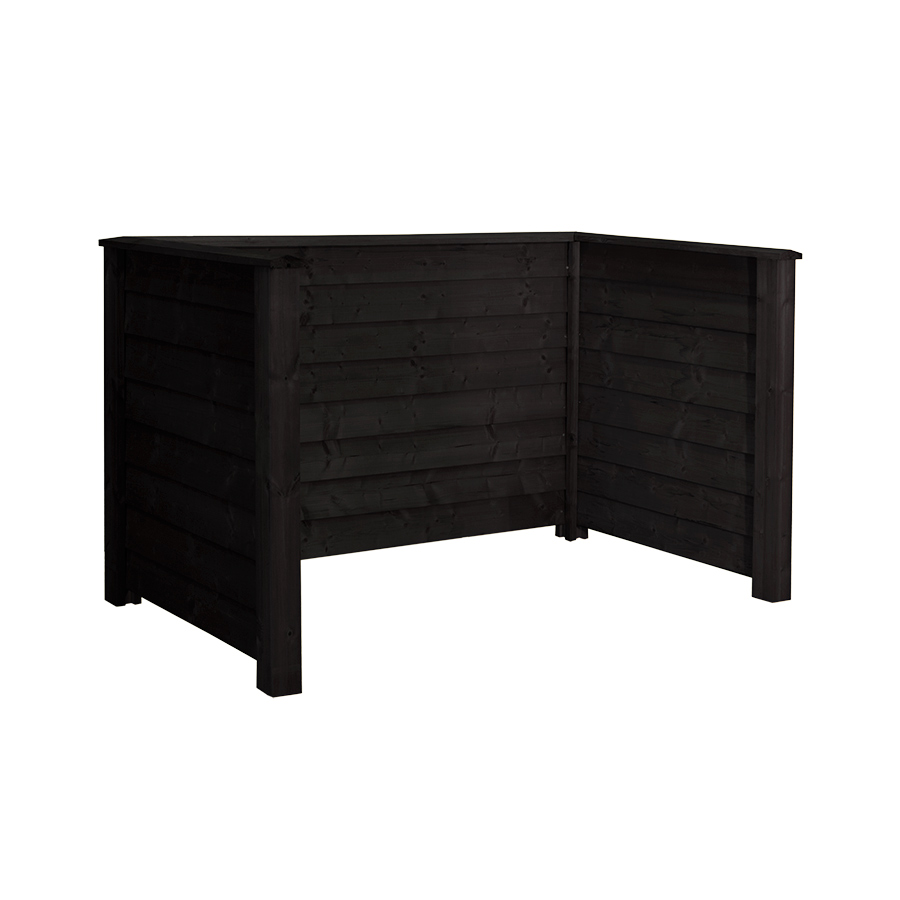 PLUS Klink profil avfallsskjul 192x108x104 cm. (LxBxH) Bygg Grundmålad Svart