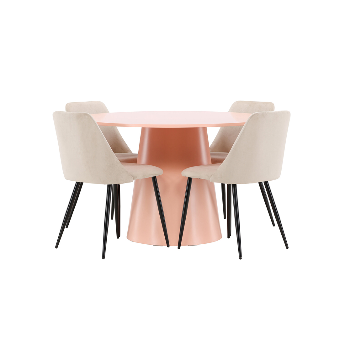 Matgrupp Venture Home Lanzo Ø120 cm med 4st Night Matstolar