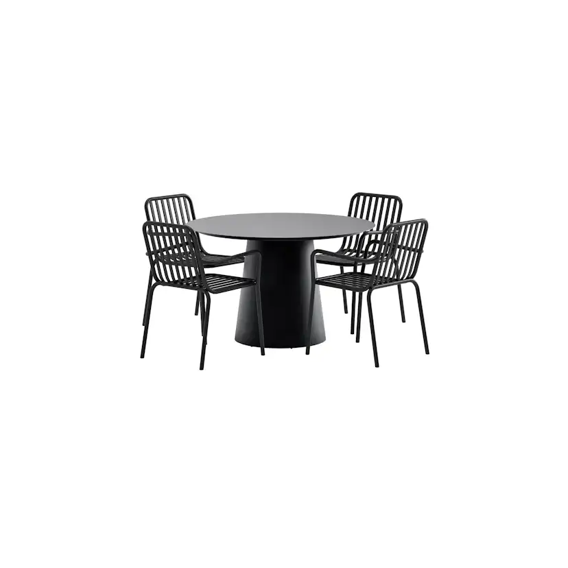 Matgrupp Utomhus Venture Home Lanzo Ø120 cm med 4 st Peking Trädgårdsstolar