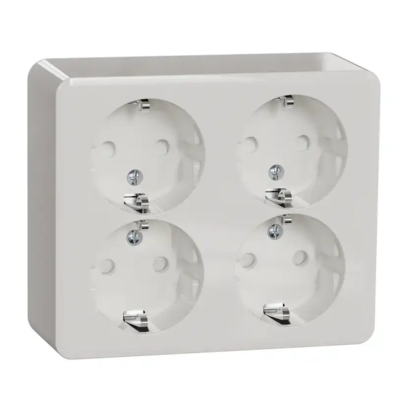 Vägguttag Schneider Electric Exxact 4-vägs