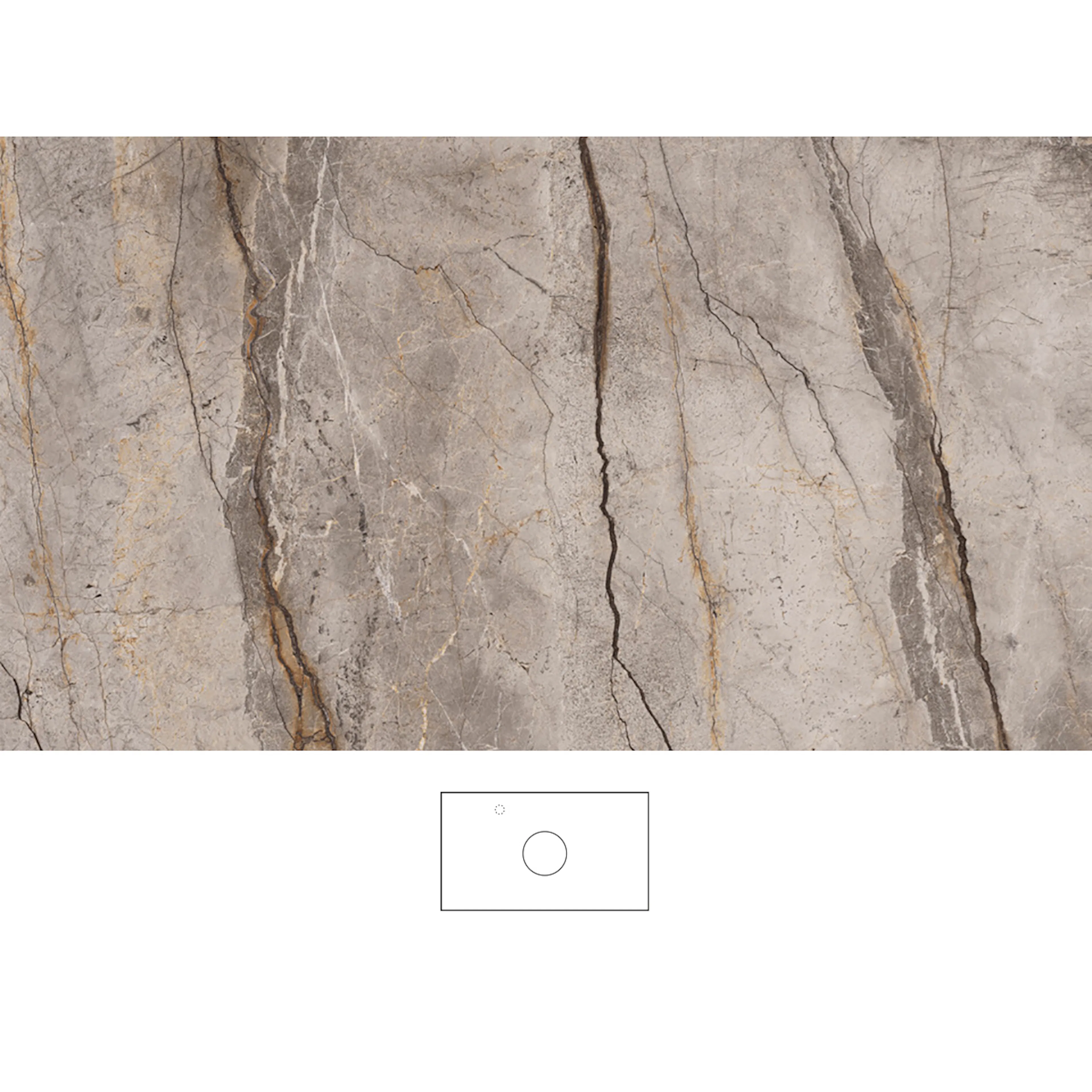 Bänksk Epos Silva 80C Bl.V Bredd: 810 mm, Placering: Centrerad, Blandarhål Vänster