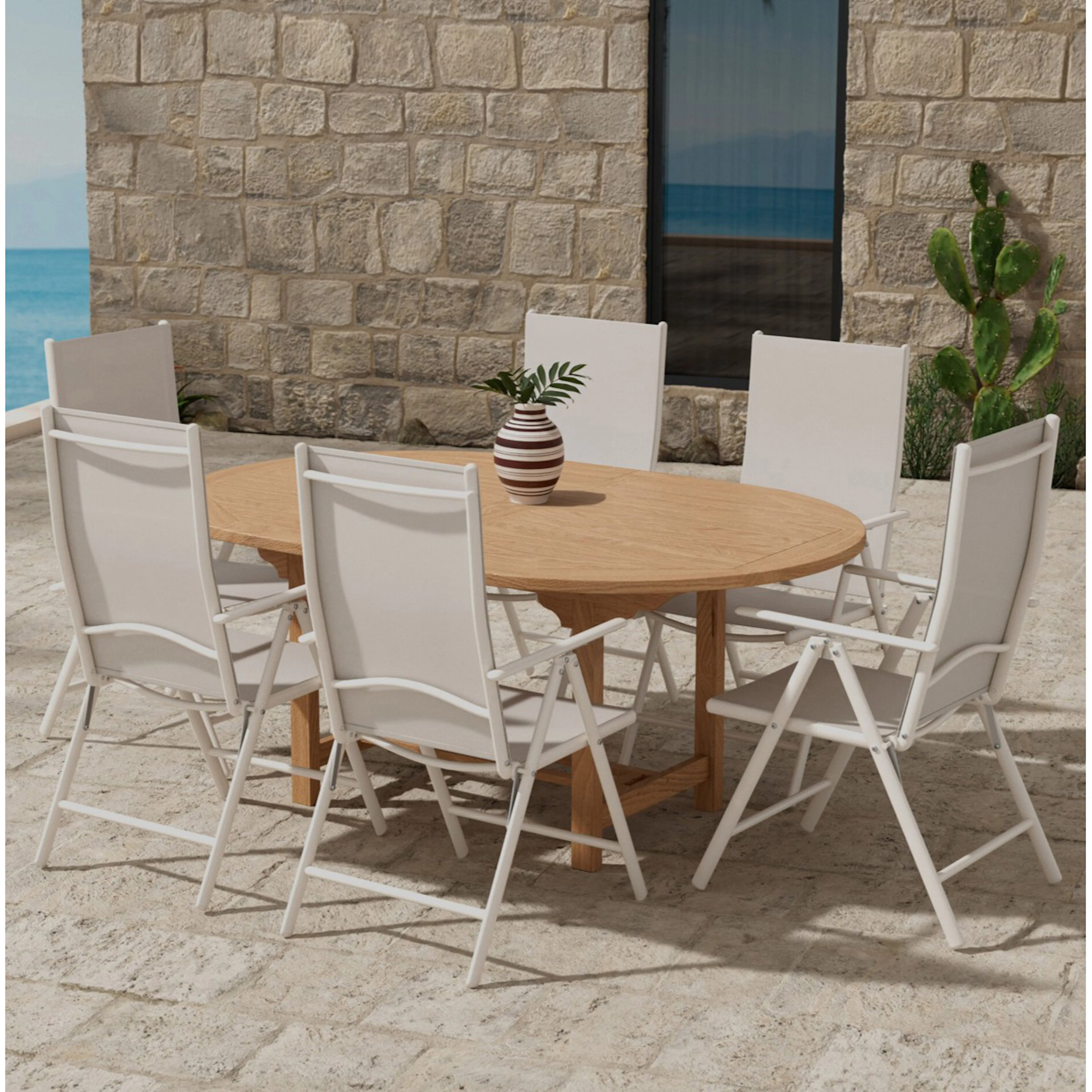Matgrupp Utomhus Venture Home Kenya 120x180 cm med 6 st Break Trädgårdsstolar