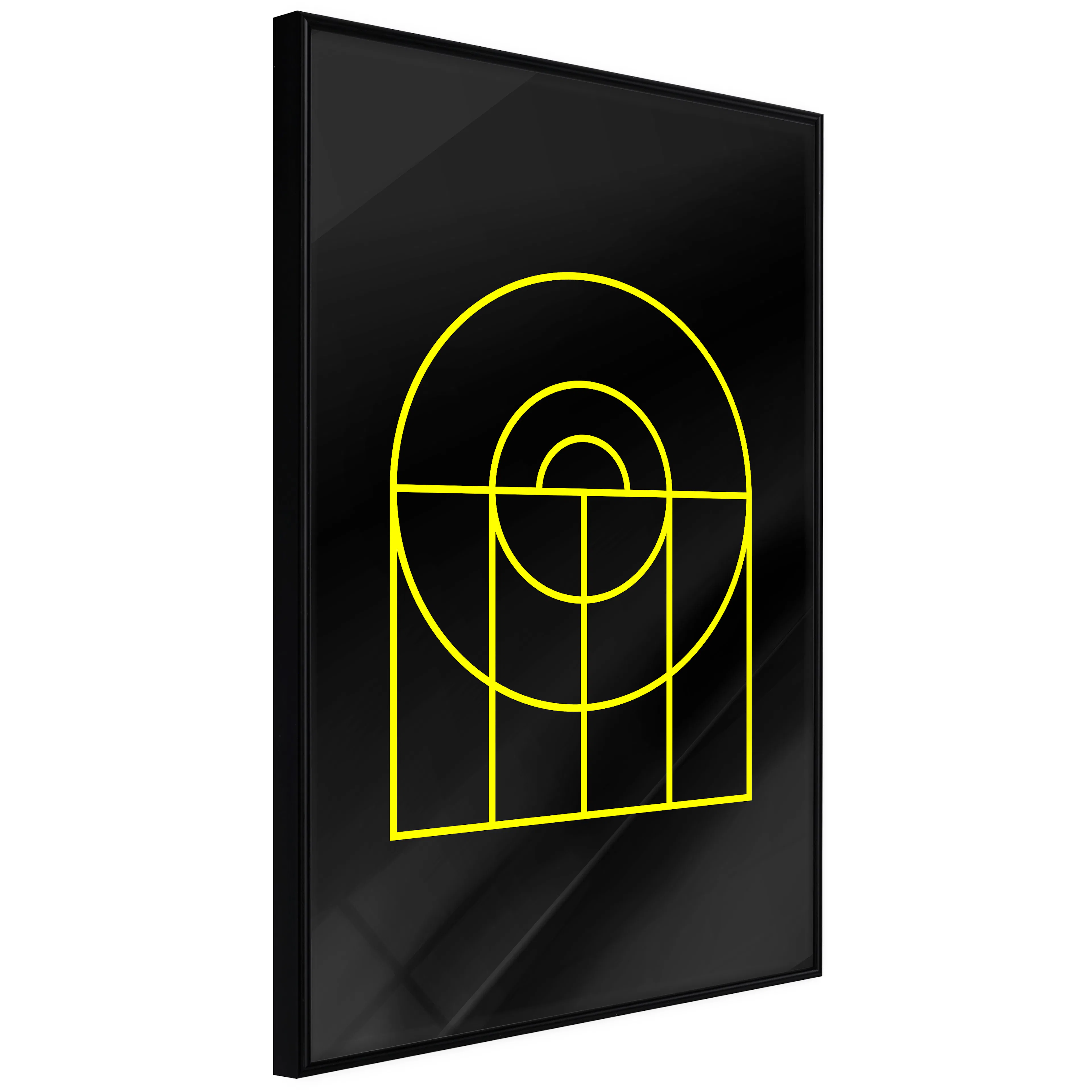 Affisch - Black Geometry [Poster] 40x60 Svart ram, 40x60 cm