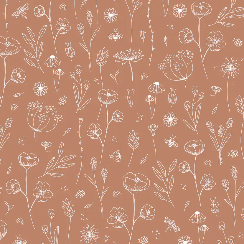 Tapet Little Dutch Wild Flowers Rust