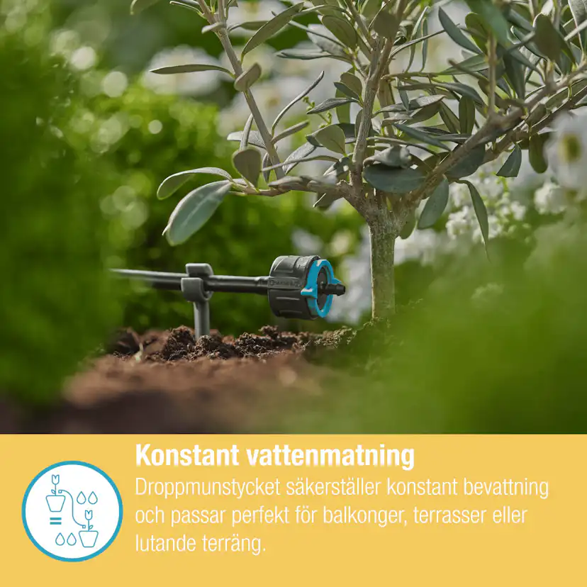 Droppspridare Gardena Micro-Drip Ställbar 1-8 l/h Tryckregelrande