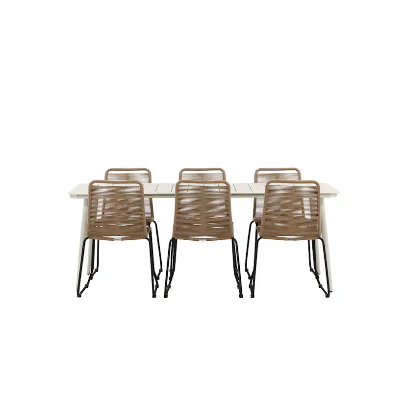 Matgrupp Venture Home Lina med 6 Black Stolar