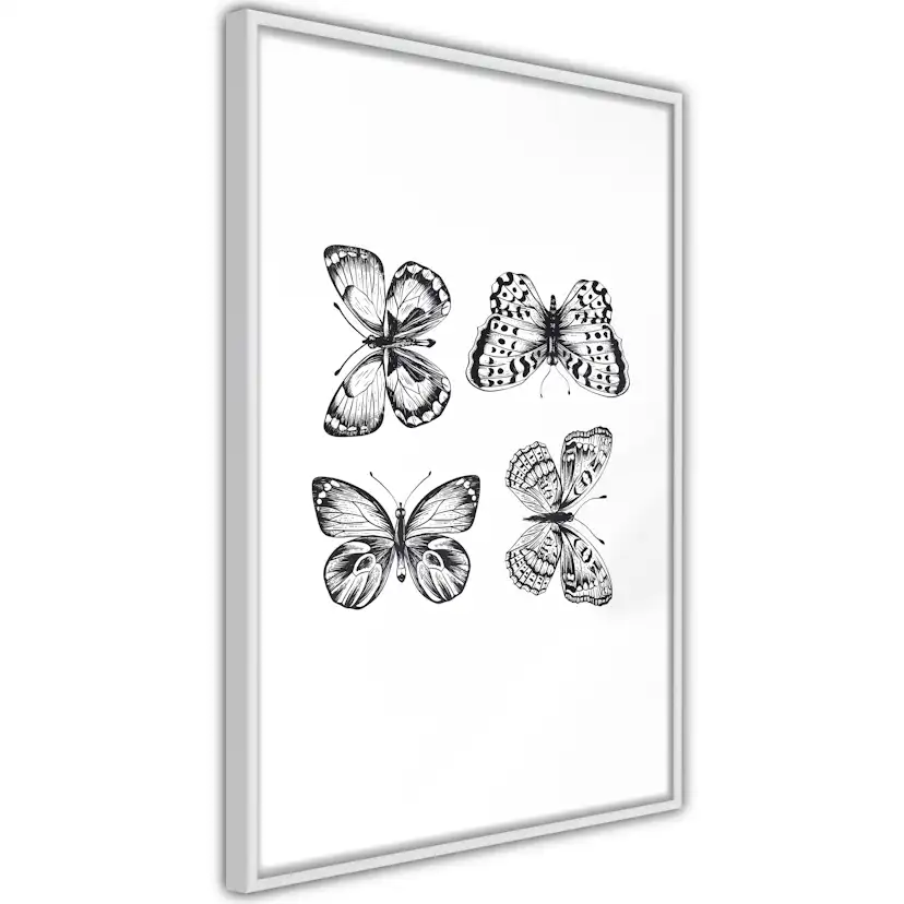 Poster Artgeist Affisch Four Butterflies