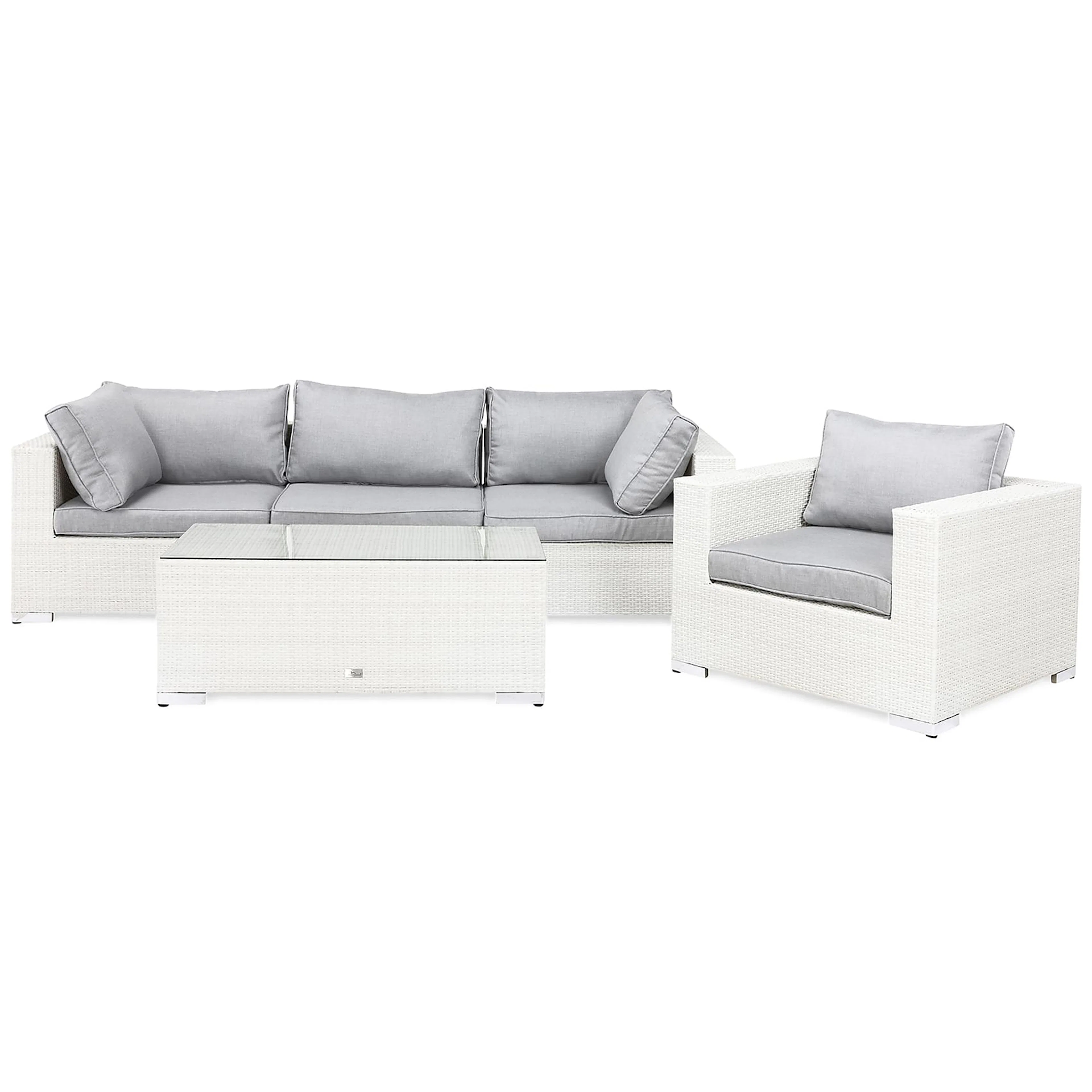 Loungegrupp Comfort Garden Bahamas 4-sits Utebord Utefåtölj Vit Utomhus
