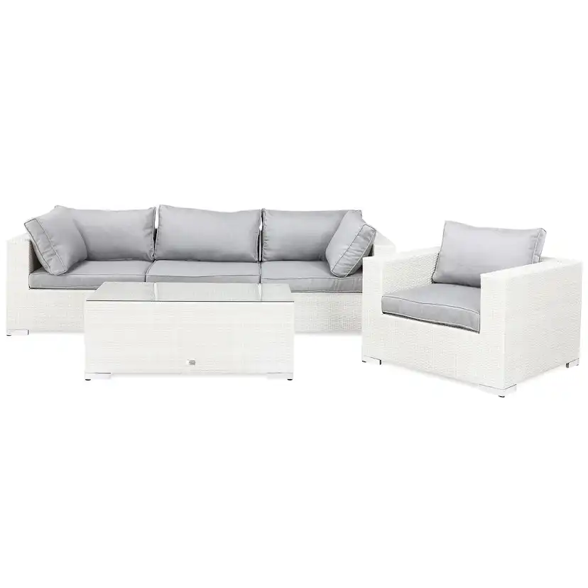 Loungegrupp Comfort Garden Bahamas 4-sits Utebord Utefåtölj Vit Utomhus