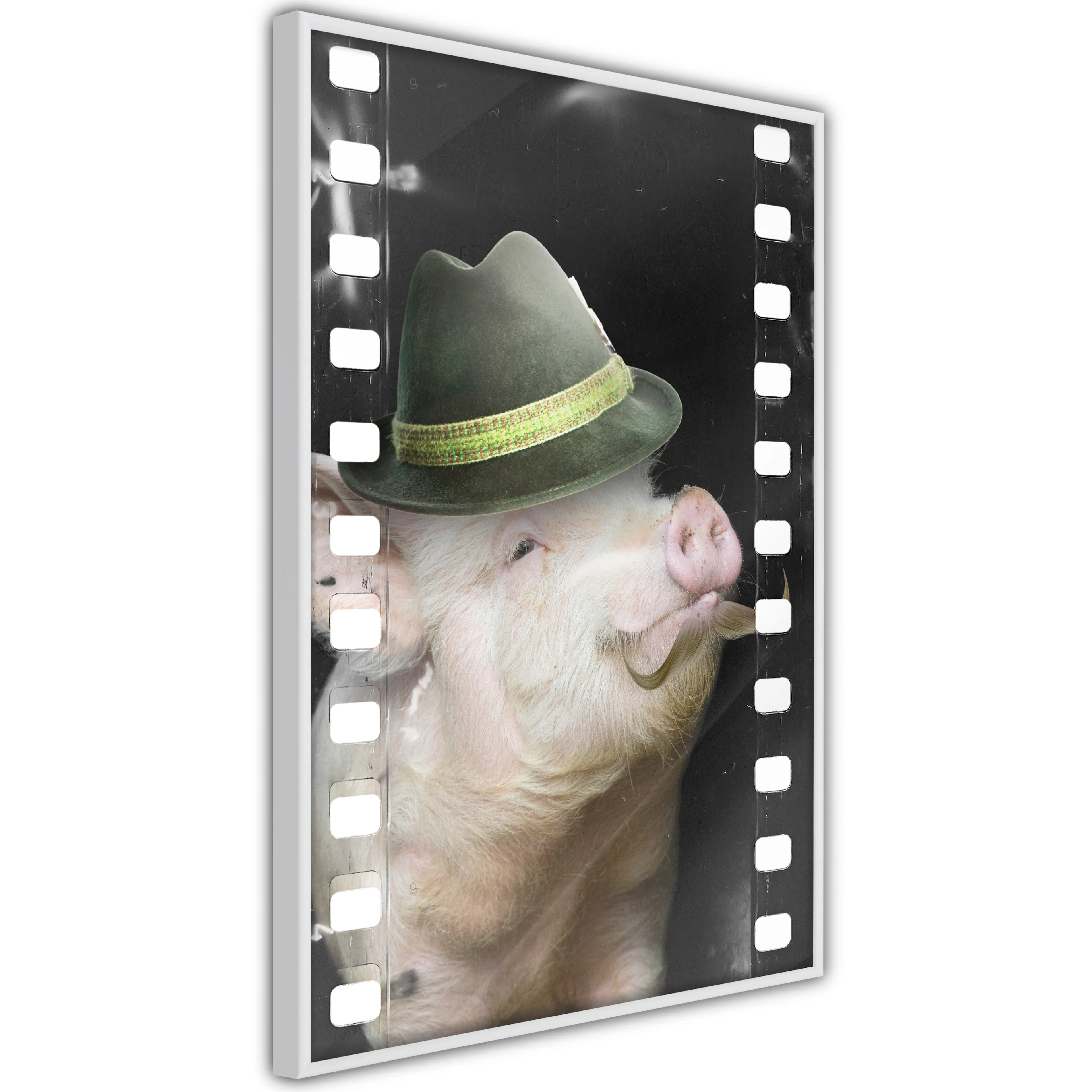 Poster Artgeist Affisch Pig with Mustache