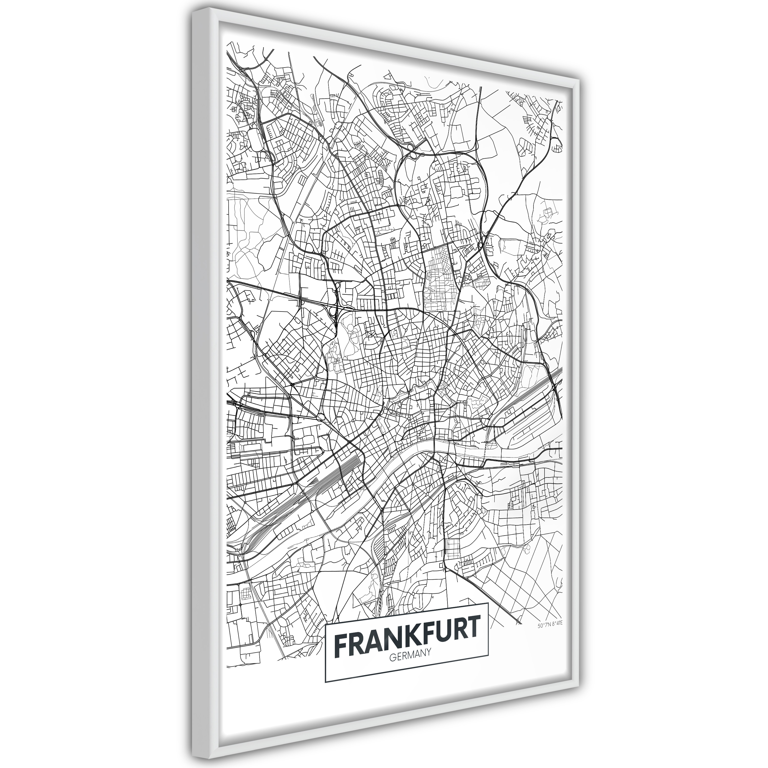 Poster Artgeist Affisch Map of Frankfurt