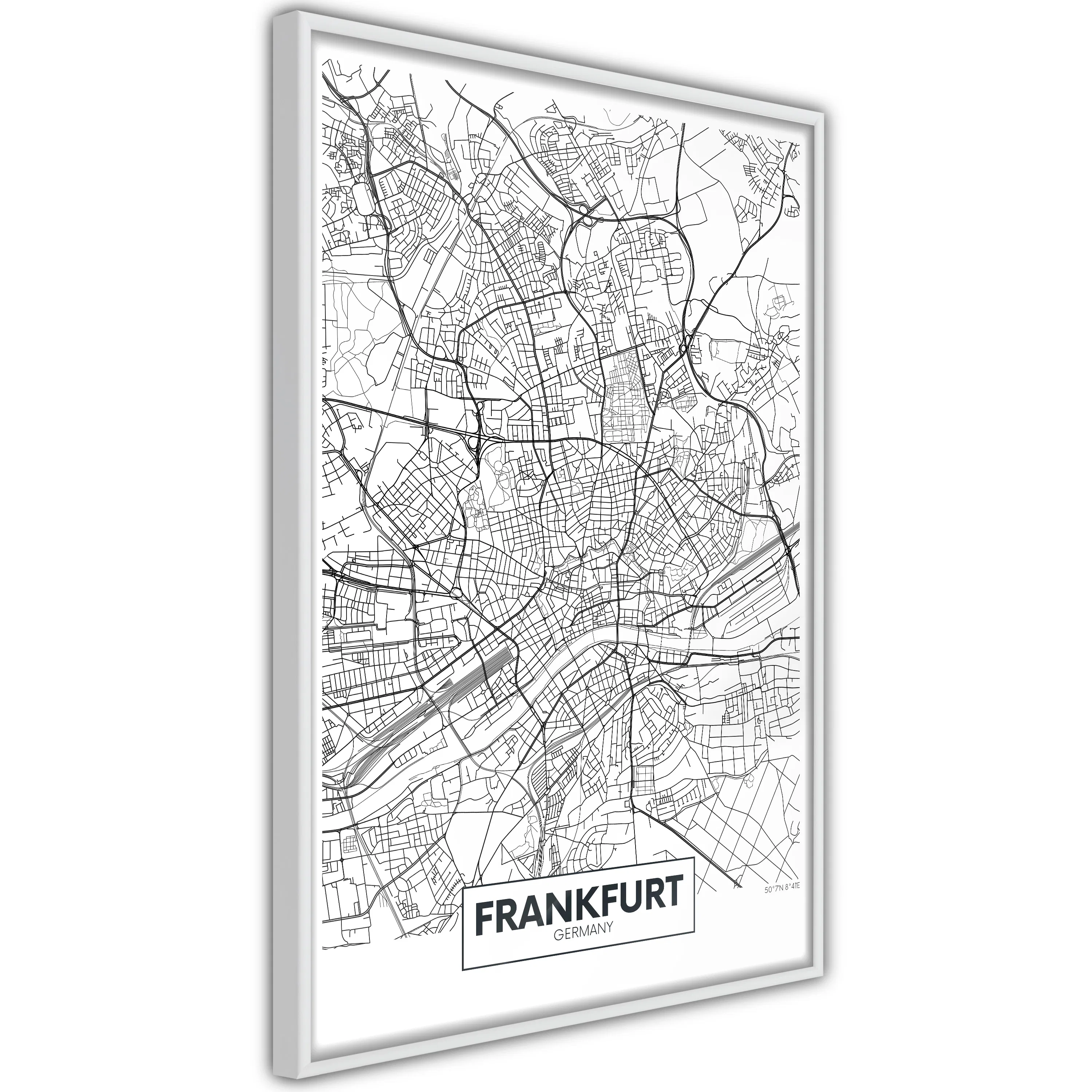 Poster Artgeist Affisch Map of Frankfurt
