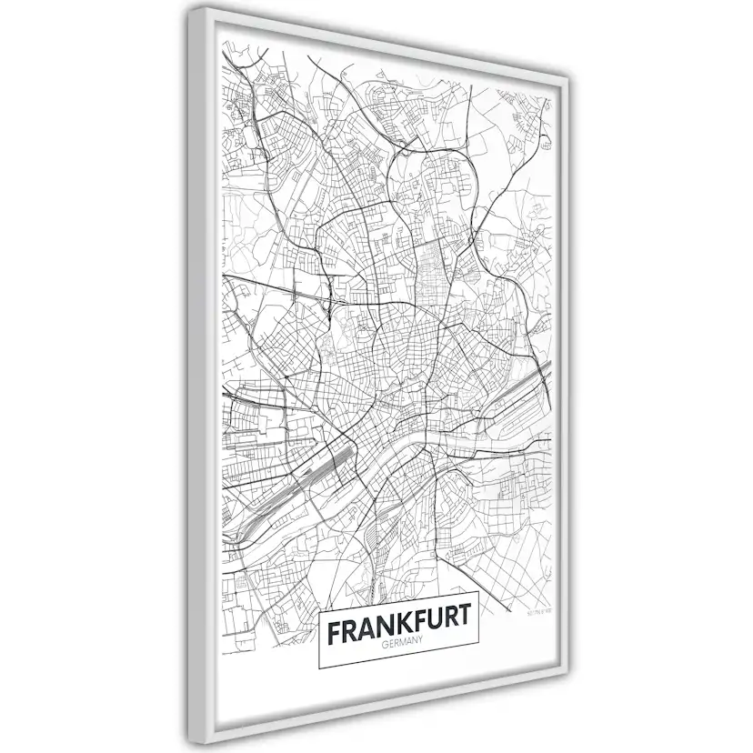 Poster Artgeist Affisch Map of Frankfurt
