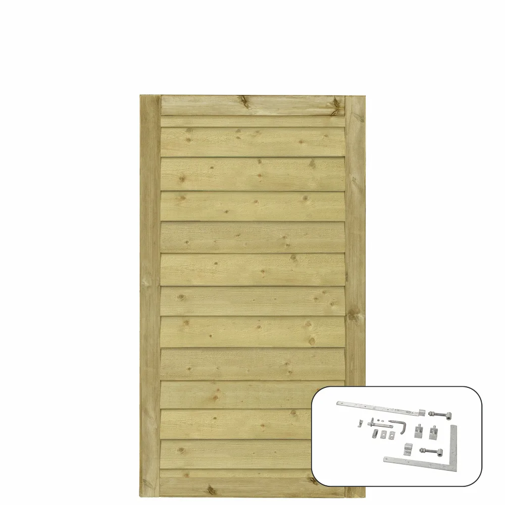 Enkelgrind PLUS Klink inkl. Beslag 100 x 163 cm