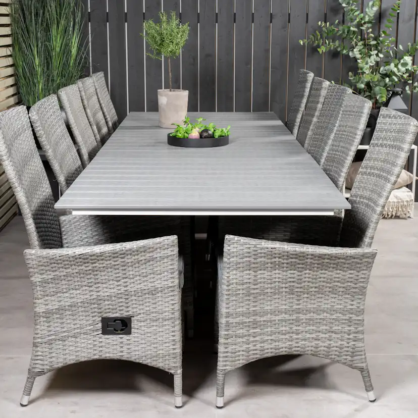 Levels Dining Table 224/324*100 - White Alu / Grey Aintwood Vit/Grå