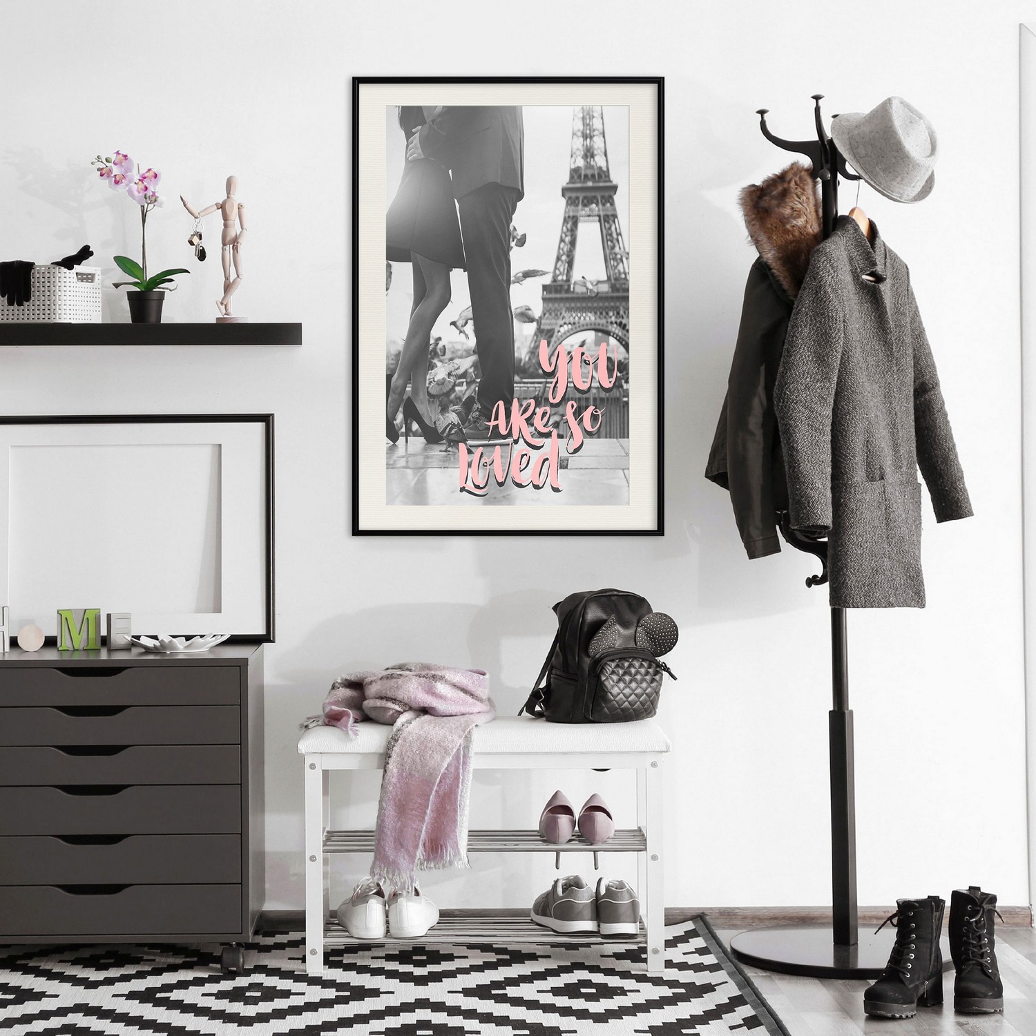 Affisch - You Are so Loved [Poster] 40x60 Svart ram med passepartout, 40x60 cm