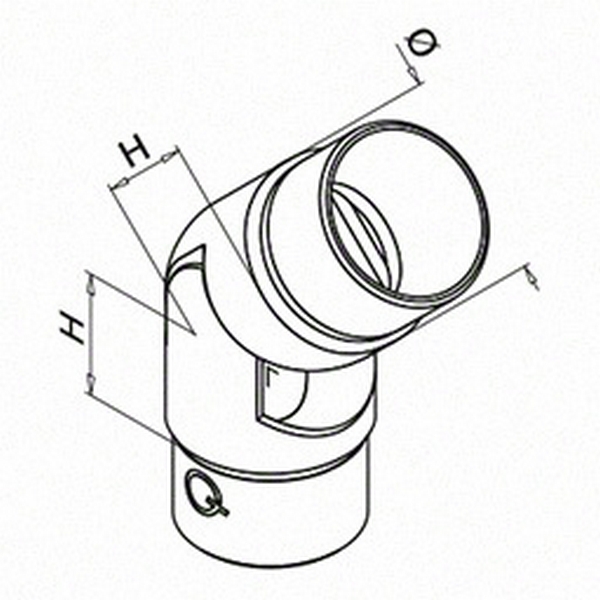 Rörkoppling Herrljunga Ledstångsfabrik Variabel 0-70 gr Rostfri mod 0312 Utomhus