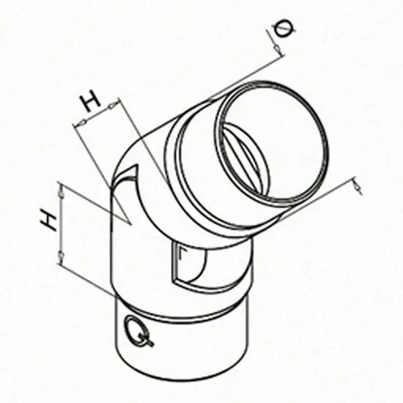 Rörkoppling Herrljunga Ledstångsfabrik Variabel 0-70 gr Rostfri mod 0312 Utomhus