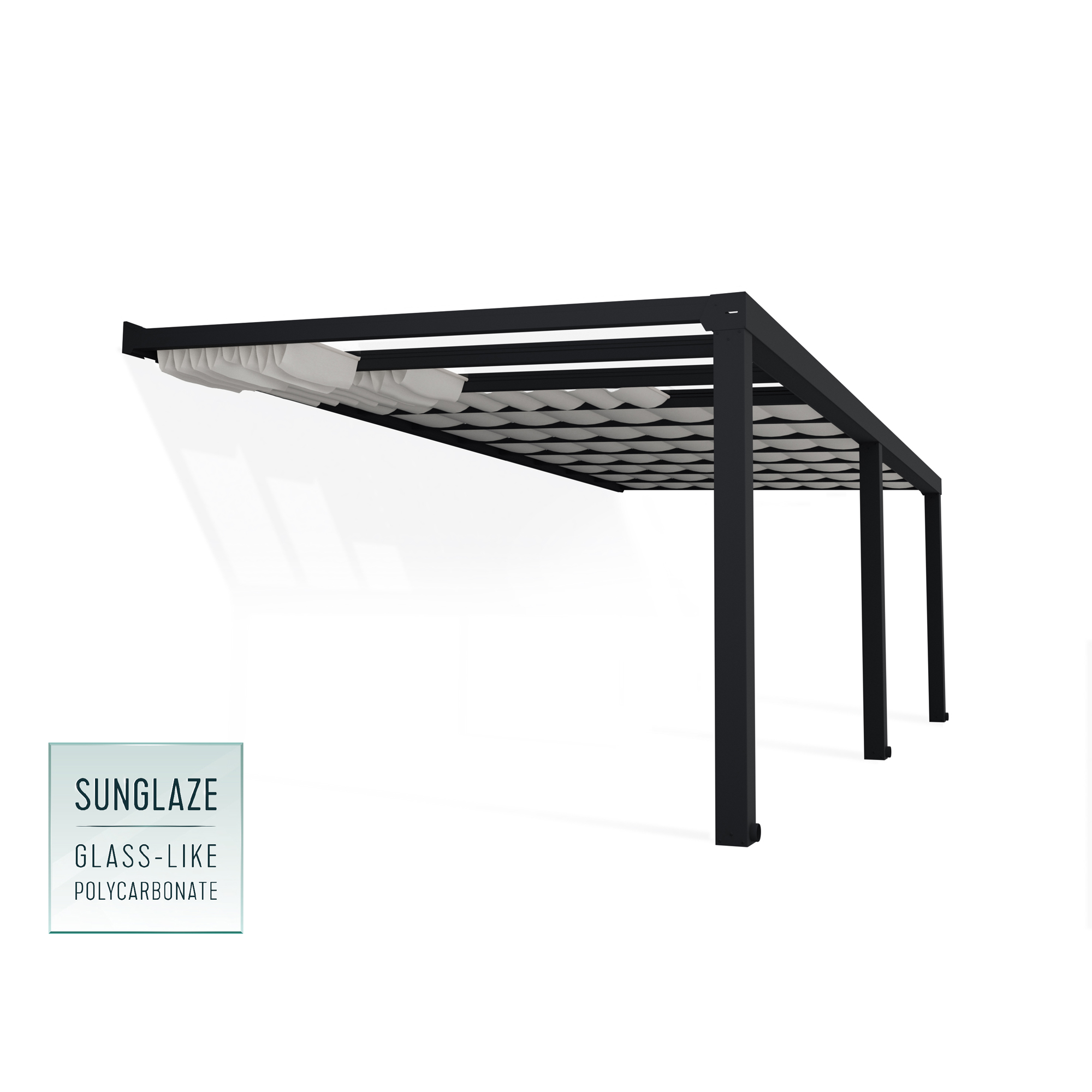 Gardinset Canopia by Palram Skuggkit Till Pergola Stockholm 3,4 x 7,4 m Vitt