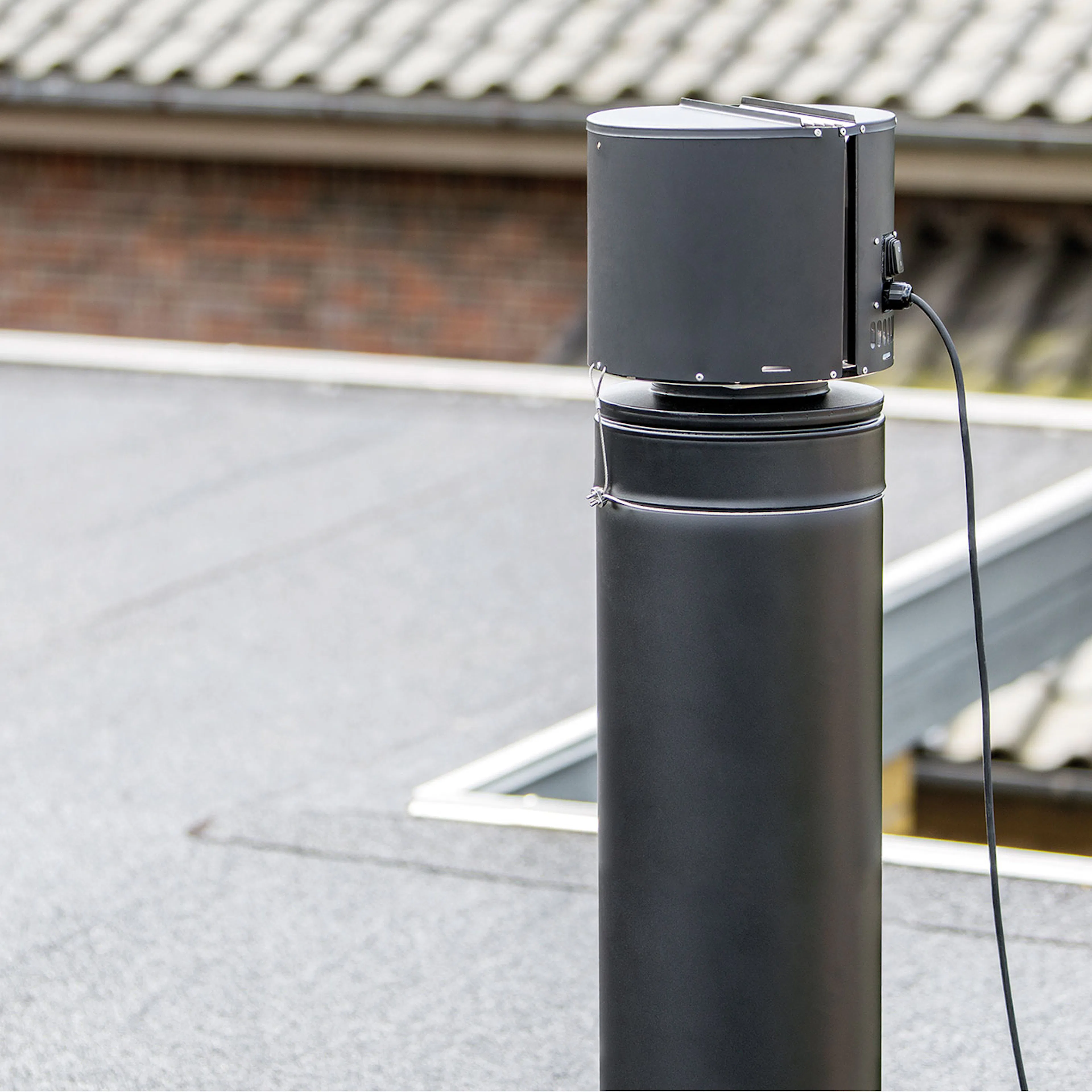 Rökgasfläkt Draftbooster Svart Skorstensfläkt