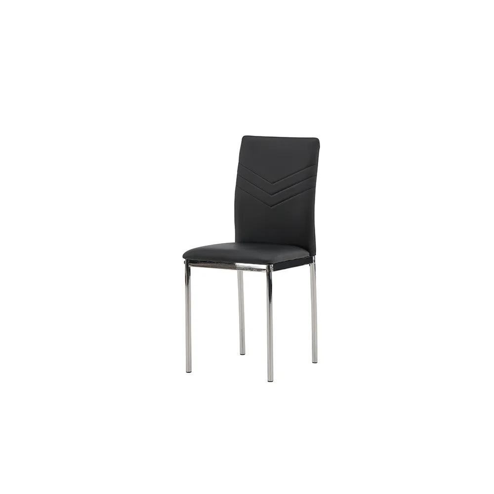 Matstol Venture Home Lily Svart Stol med Kromade Stålben 2 st