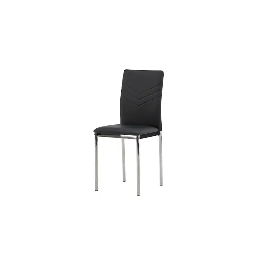 Matstol Venture Home Lily Svart Stol med Kromade Stålben 2 st