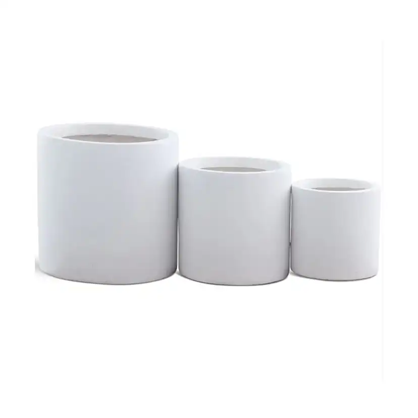 Kruka Lyfco Rund och Hög Vit 3-pack
