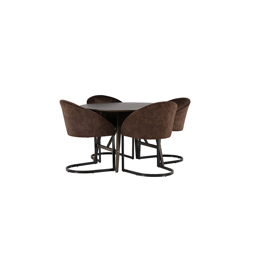 Matgrupp Venture Home Kaseidon Ø100 cm med 4 st Evening stolar