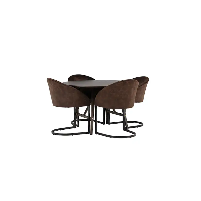 Matgrupp Venture Home Kaseidon Ø100 cm med 4 st Evening stolar