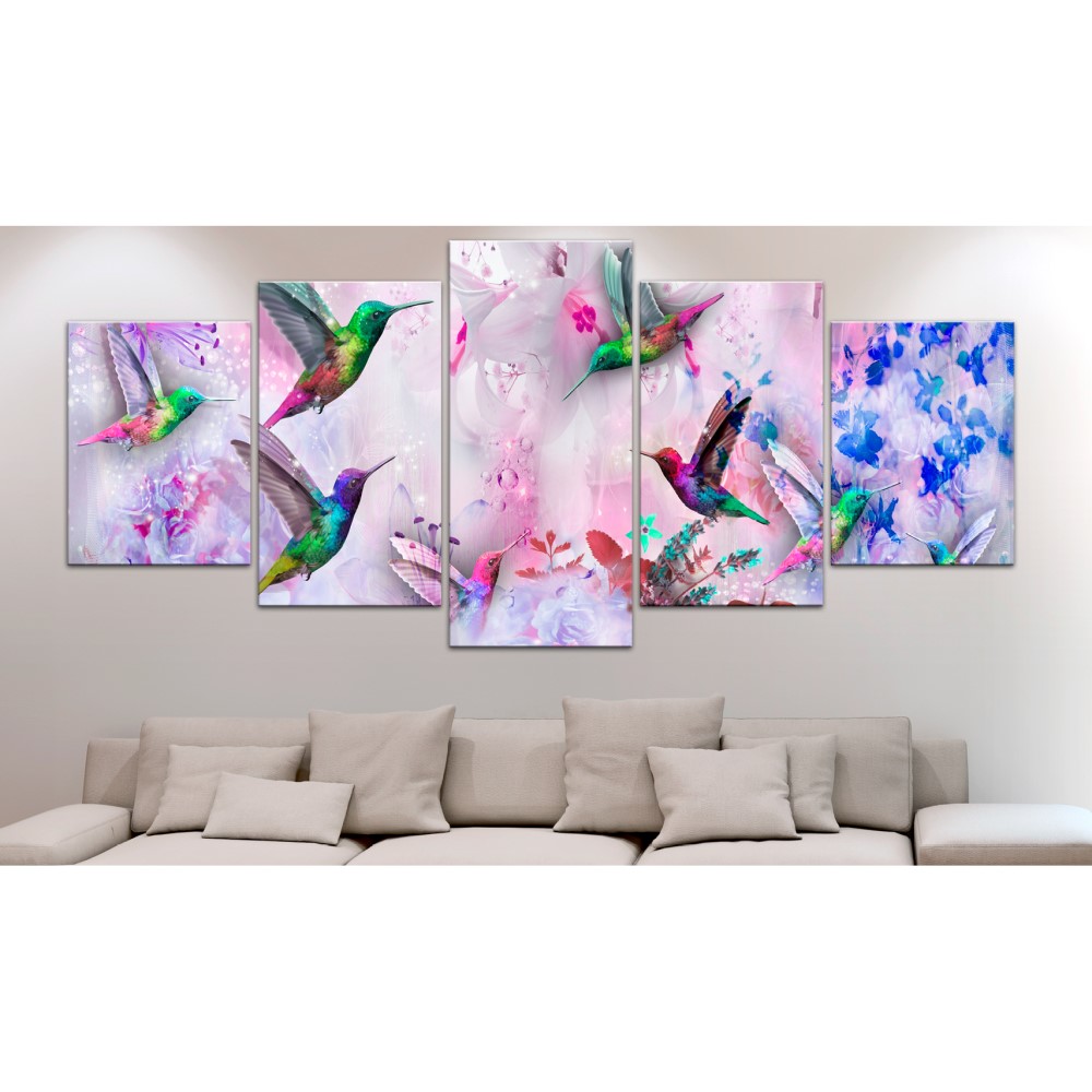 Tavla Arkiio Colourful Hummingbirds Violet 5 delar