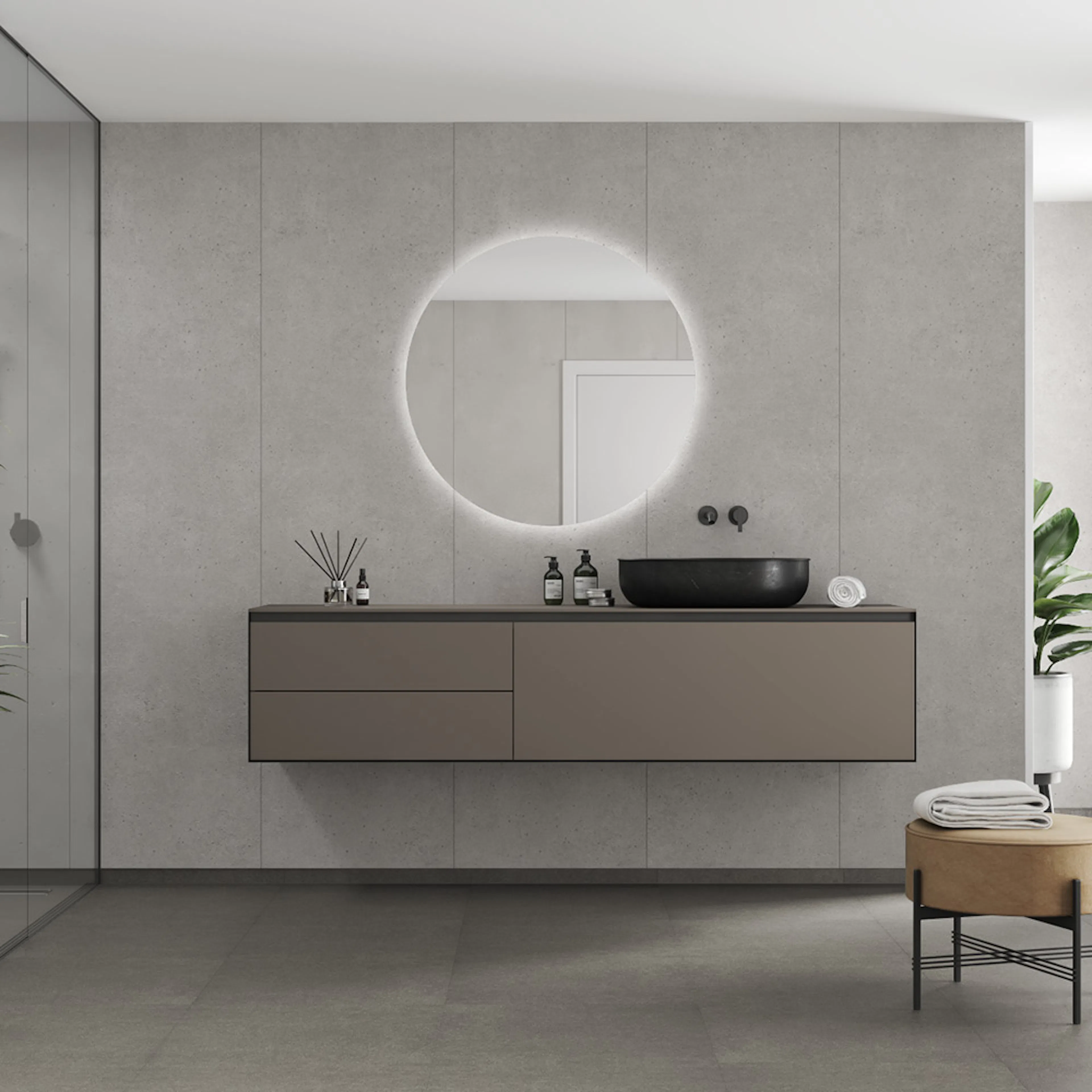 Våtrumsskiva Fibo 2490-M10 GEM Rough Cement 10x620x2400 mm