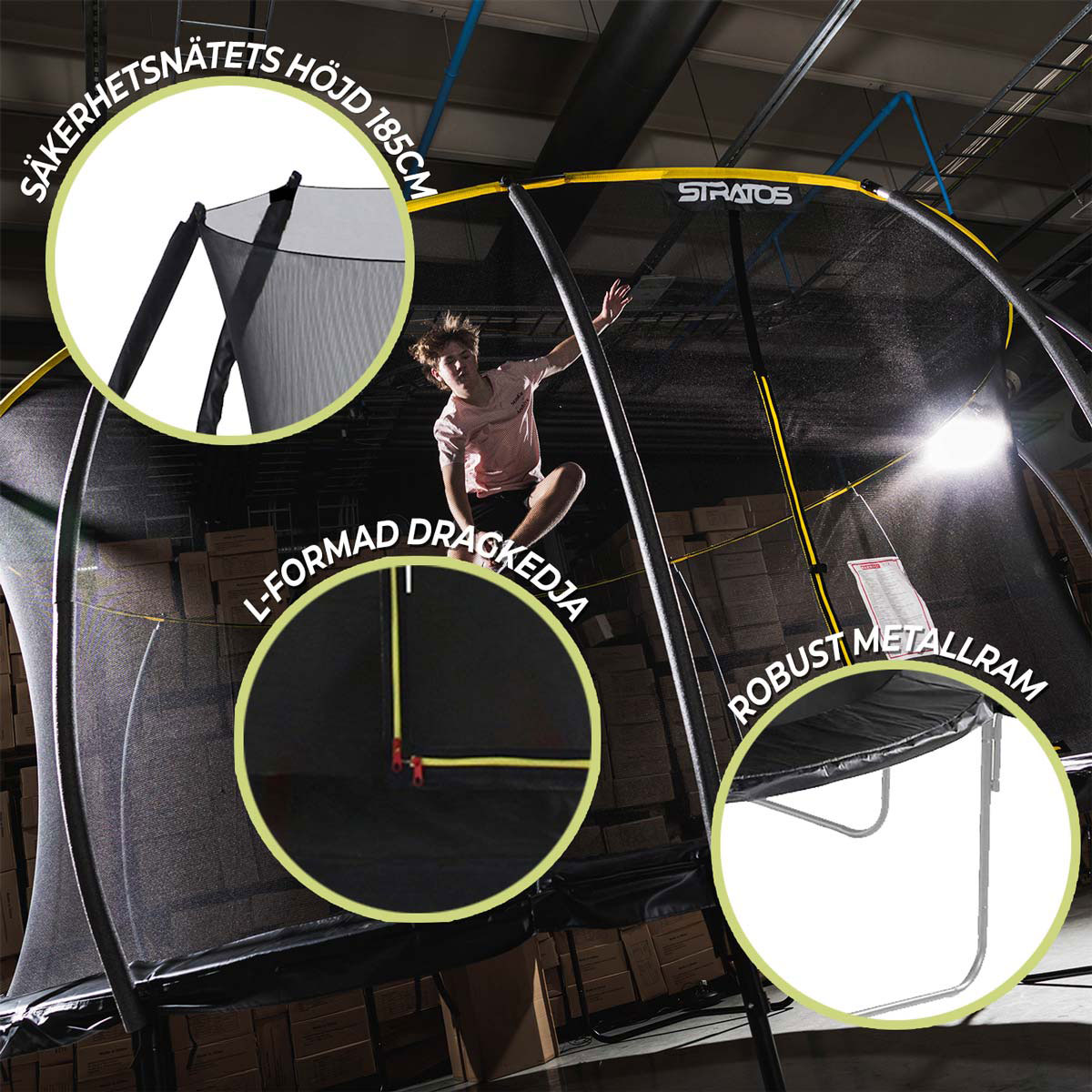 STRATOS TRAMPOLIINI 488CM / 16FT L: 488 cm