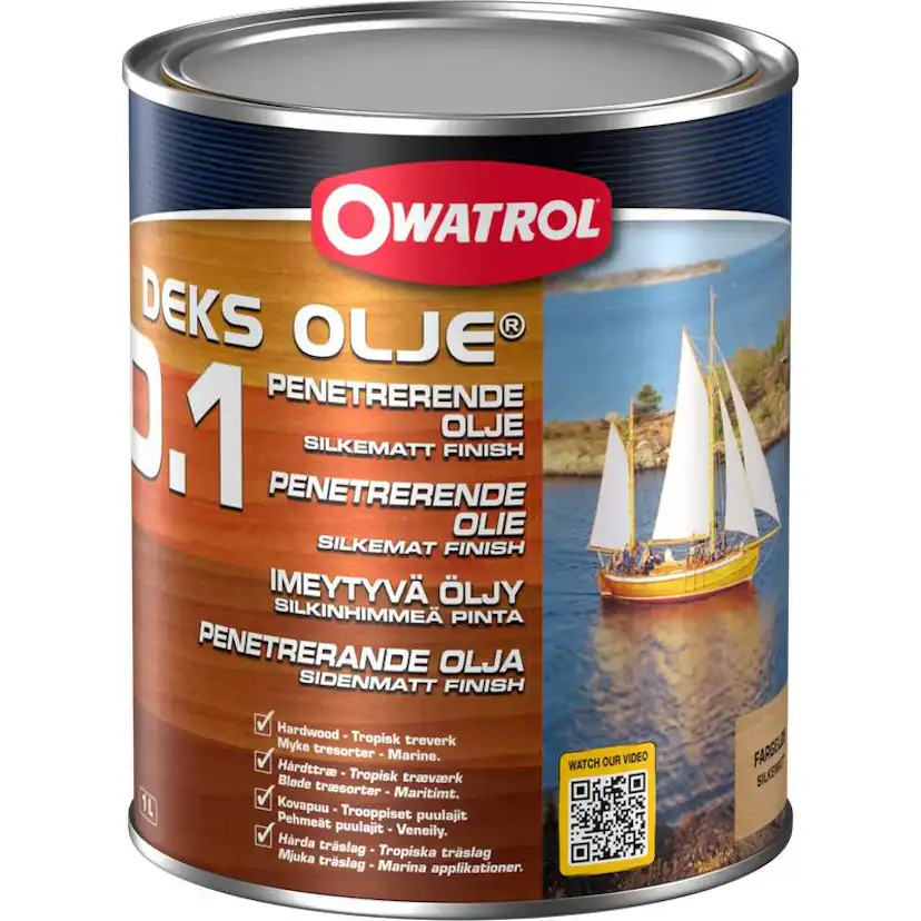 Träolja Owatrol Deks D1 Sidenmatt 1L