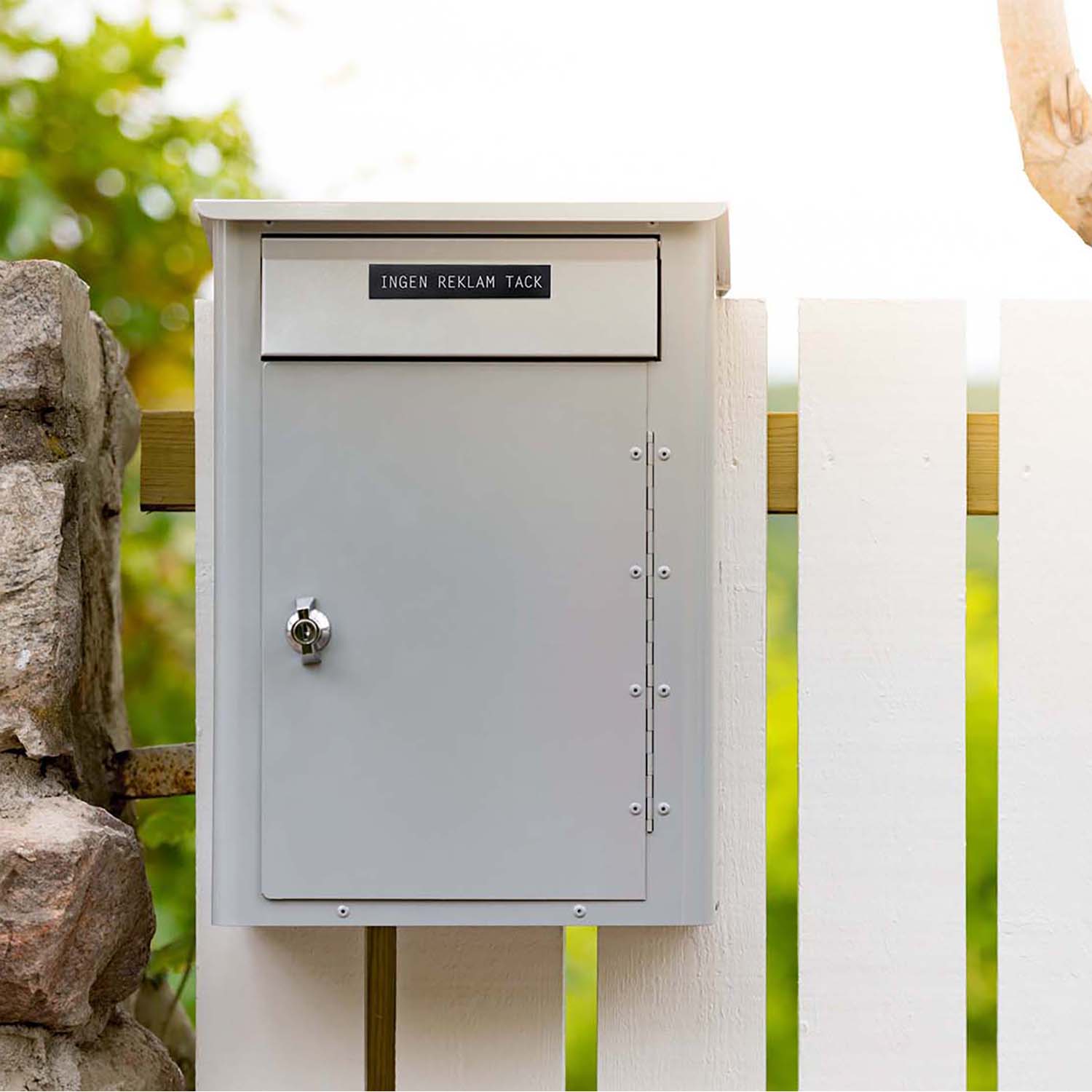 Skylt Beslagsboden Ingen Reklam Tack