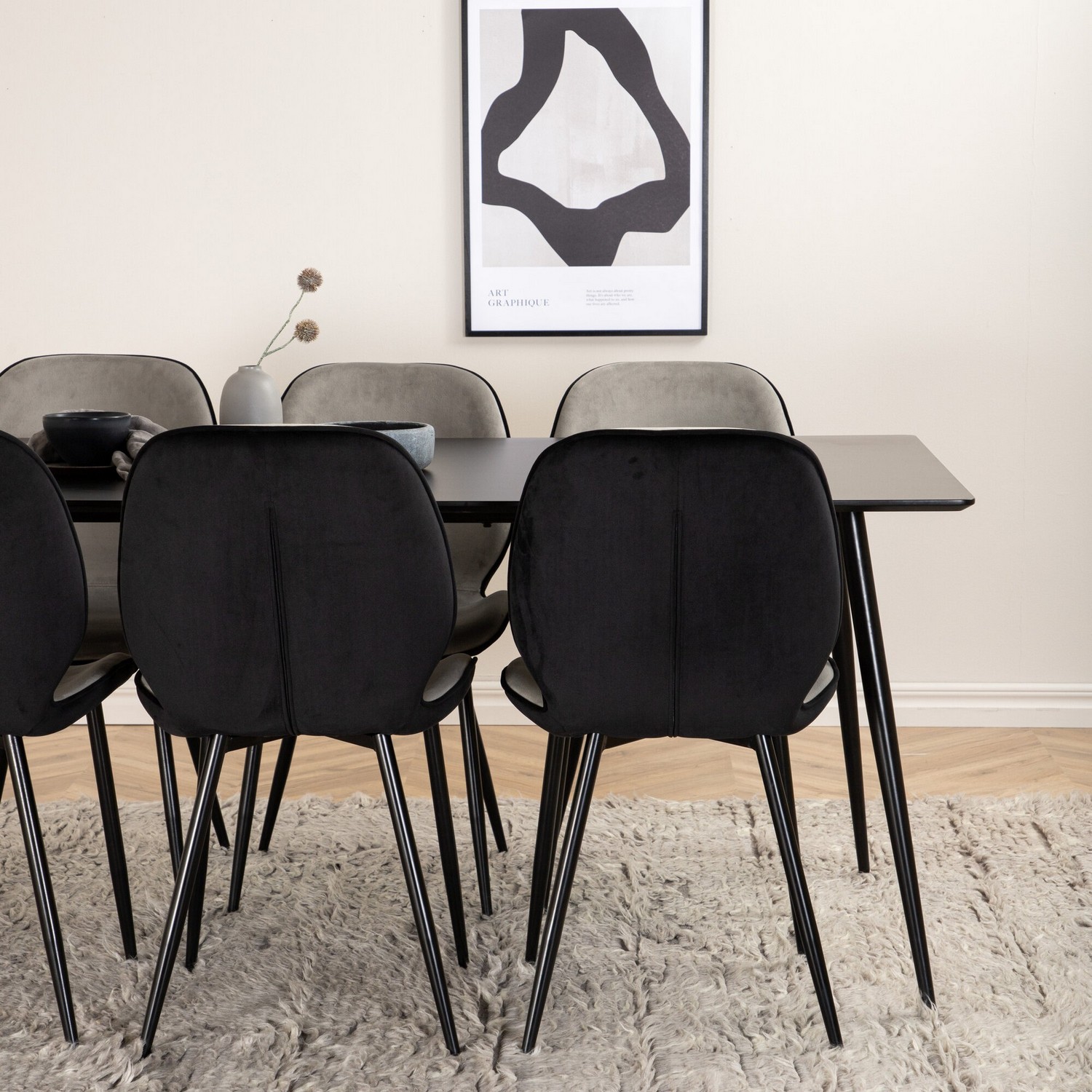 Matgrupp Venture Home Silvia med 6 Elisa Stolar Sammet