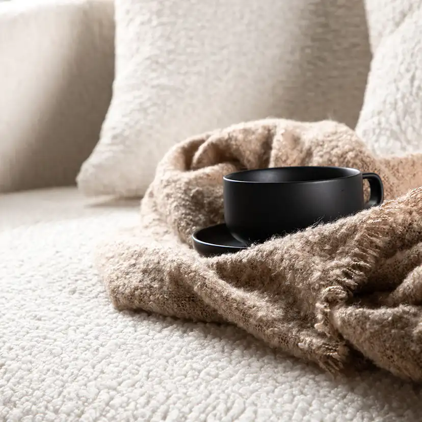 2-sitssoffa Venture Home Kelso Vit Helklädd Teddytyg